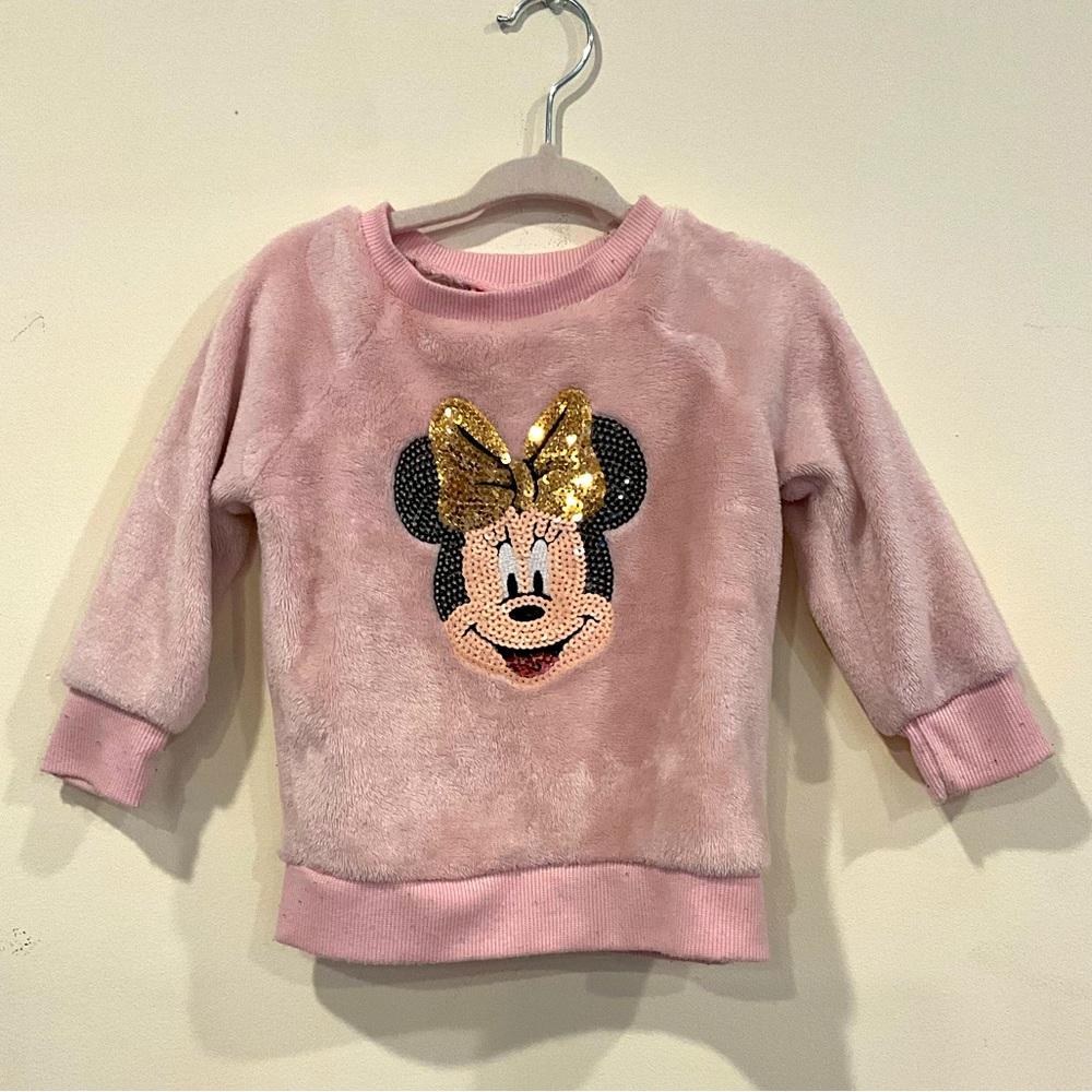 Disney Jr Minnie sequin pink sweater. 18 months